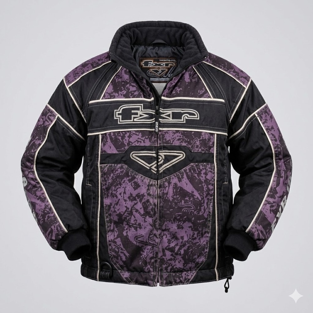 Vintage FXR Racing Jacket Y2K Moto Snowboard Youth Size Streetwear Coat Vtg